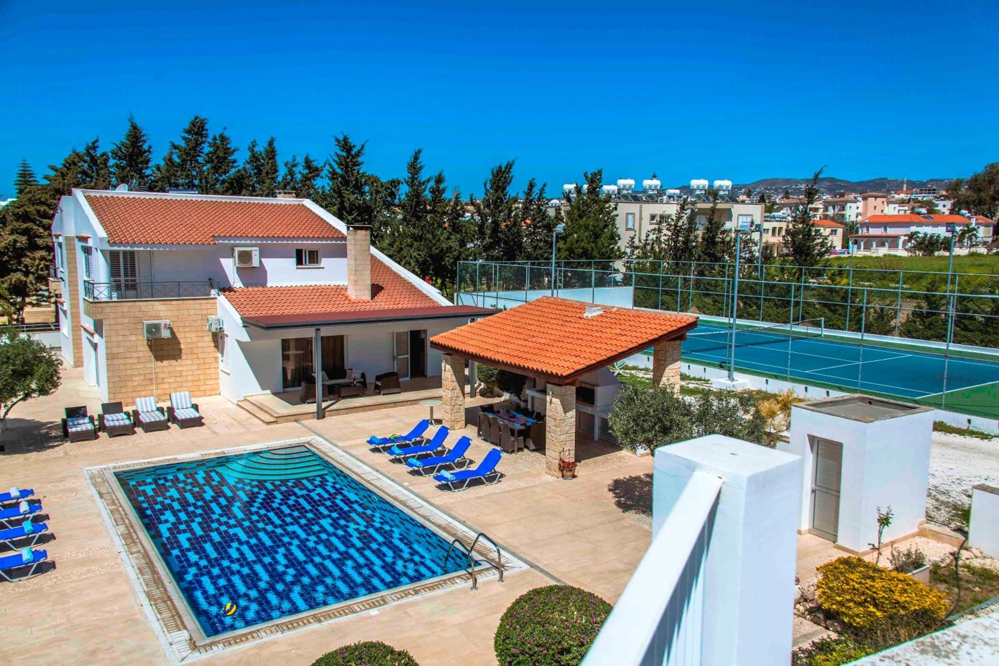 6 Bdr Villa With Tennis Court Paphos Exteriér fotografie